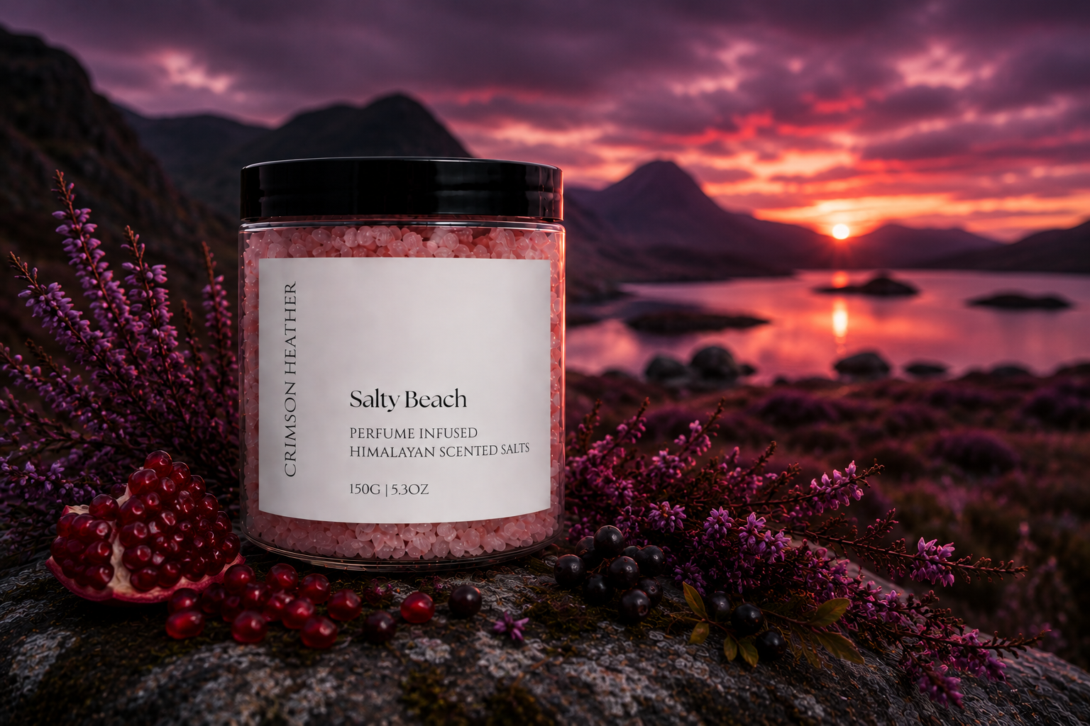 Crimson Heather next Salty Beach scent